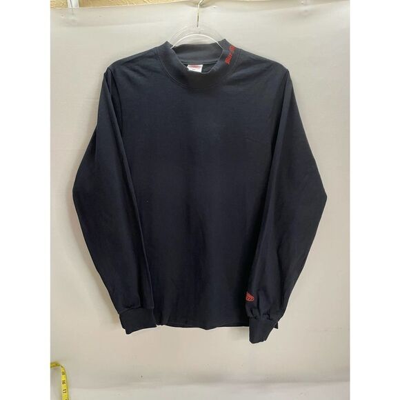 Petals and Peacocks Black Mock Neck Long sleeve BITE ME Top Womens Size Small - Picture 1 of 8